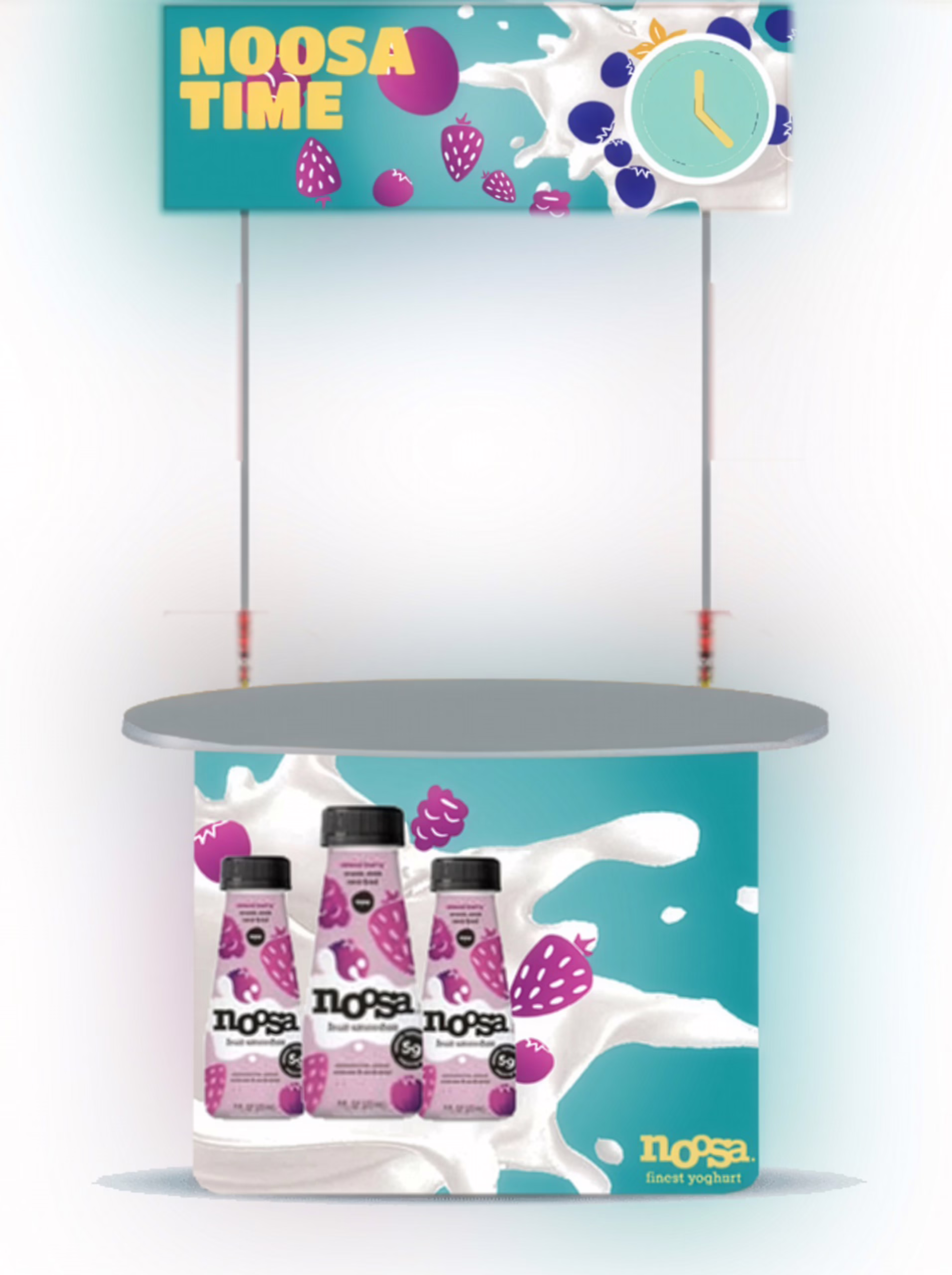 Noosa Time sampling booth for shopper marketing activation